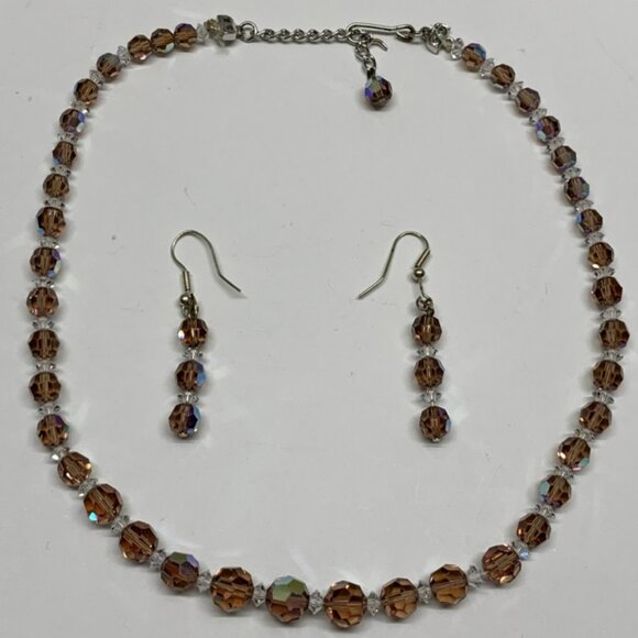 Glass Stone Necklace And Earrings Set - Picture 2 of 5